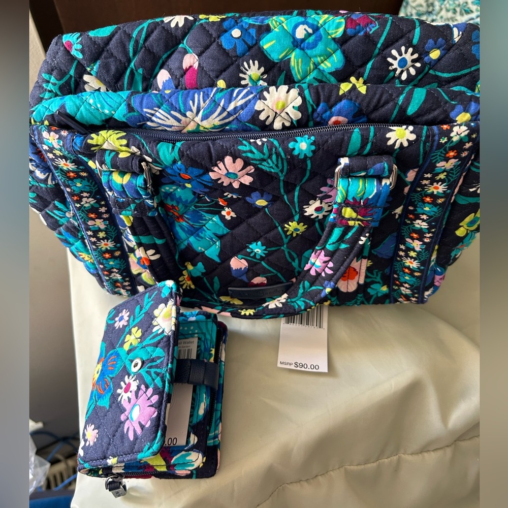 Vera Bradley Iconic 100 Bag in Midnight Garden